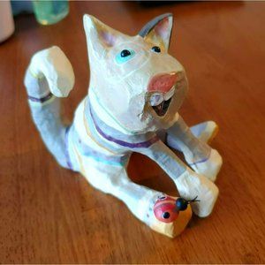 Violet Cat with Ladybug Figurine, Robbin Rawlings, Kitty, Natural Life, Cat Lady